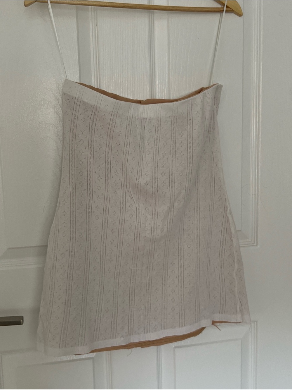 With Jean “Frankie” Strapless White Pointelle Mini Dress - Picture 4 of 5